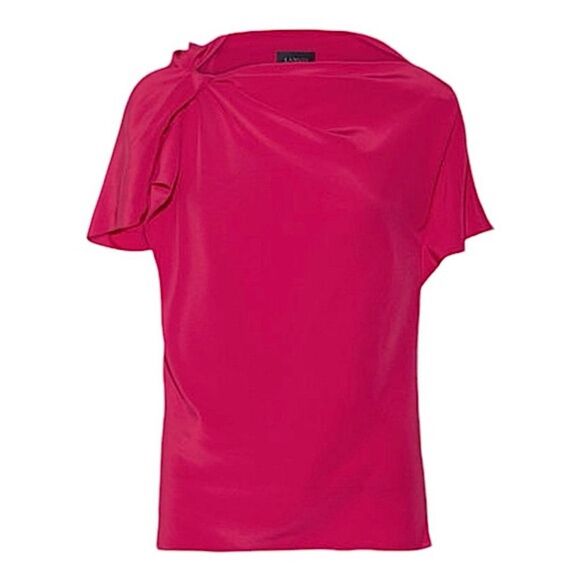 Lanvin Silk Draped Blouse in Fuschia Size 36 Size S - Picture 1 of 9